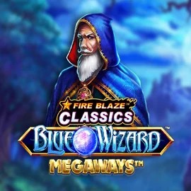 Fire Blaze Blue Wizard Megaways logo by Rarestone Gaming Casinoly Casino